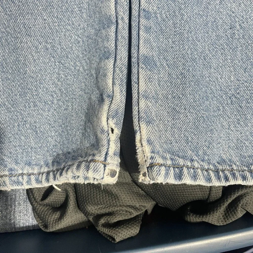 LL Bean Flannel Lined Jeans Mens 35x30 Blue Double L Natural Fit Straight 0JW72